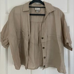 Industry Tan, Cropped Button Up